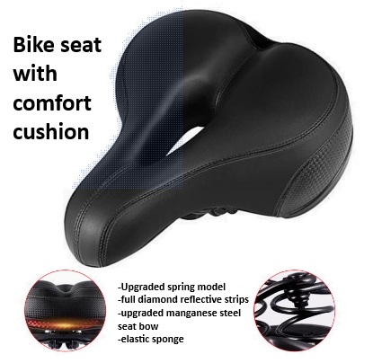 Bike seat with comfort cushion