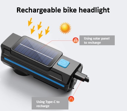 Rechargeable bike headlight